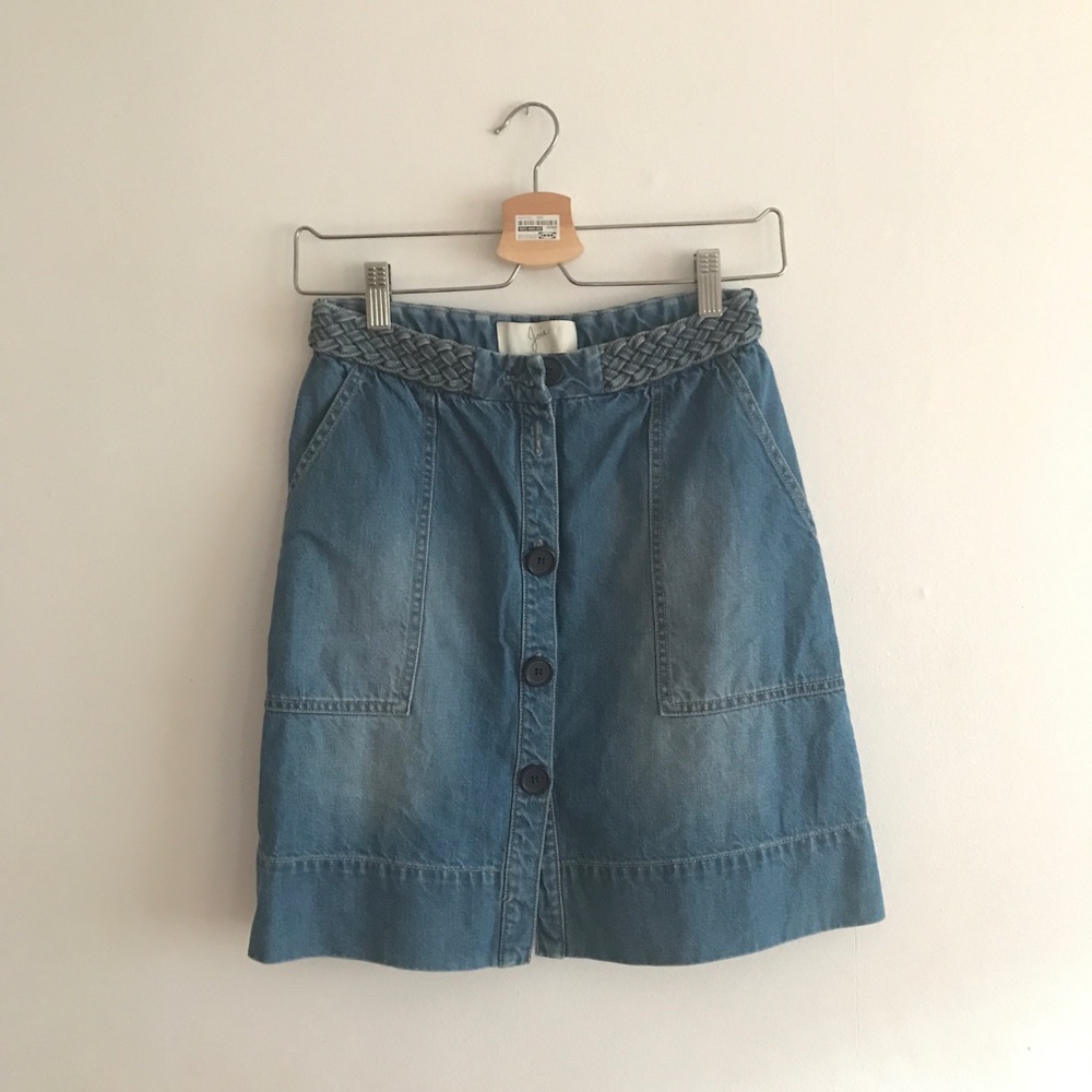 🦦Joie Sorren Braided Button Denim Skirt 🦦